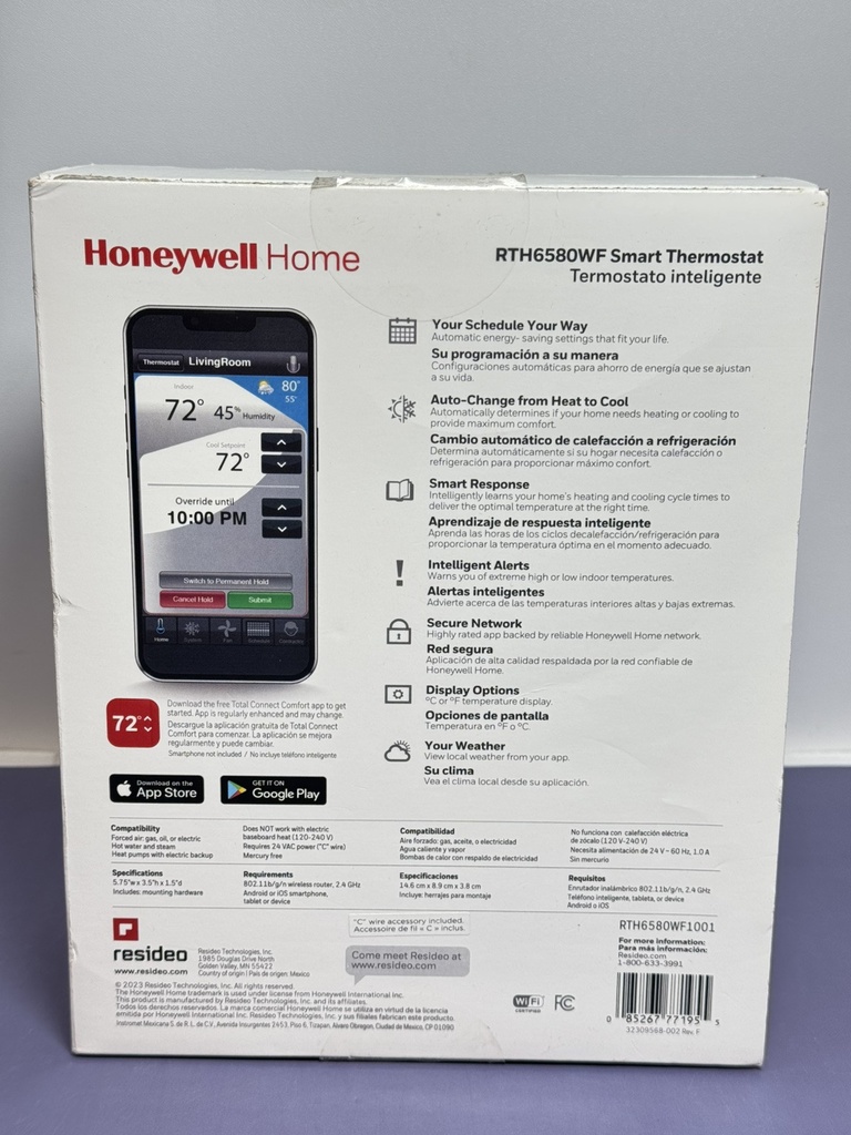 New Honeywell RTH6580WF Wi-Fi 7-Day Programmable Thermostat White Residential #2