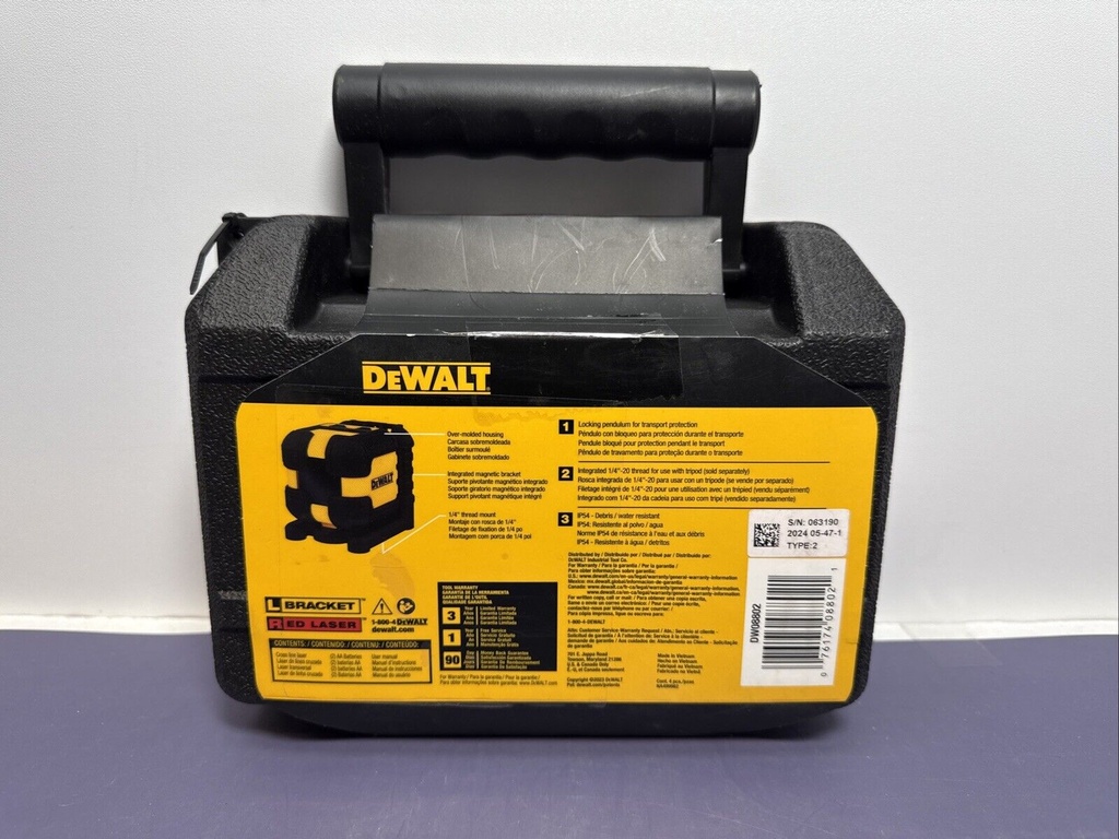 **NEW** DEWALT Green Self-Leveling Cross Line Laser Level (DW08802CG) #1