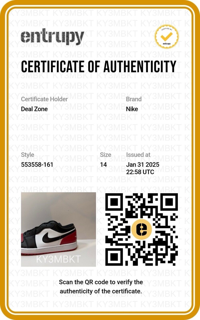 Nike Air Jordan 1 Low Bred Toe Chicago Black Red 553558-161 US Men's Size 14 #9