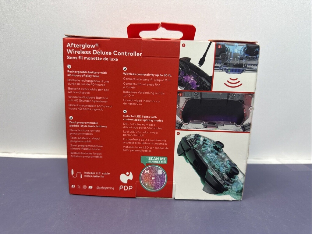 PDP Gaming Afterglow Wireless Nintendo Switch Pro Controller New Sealed #1