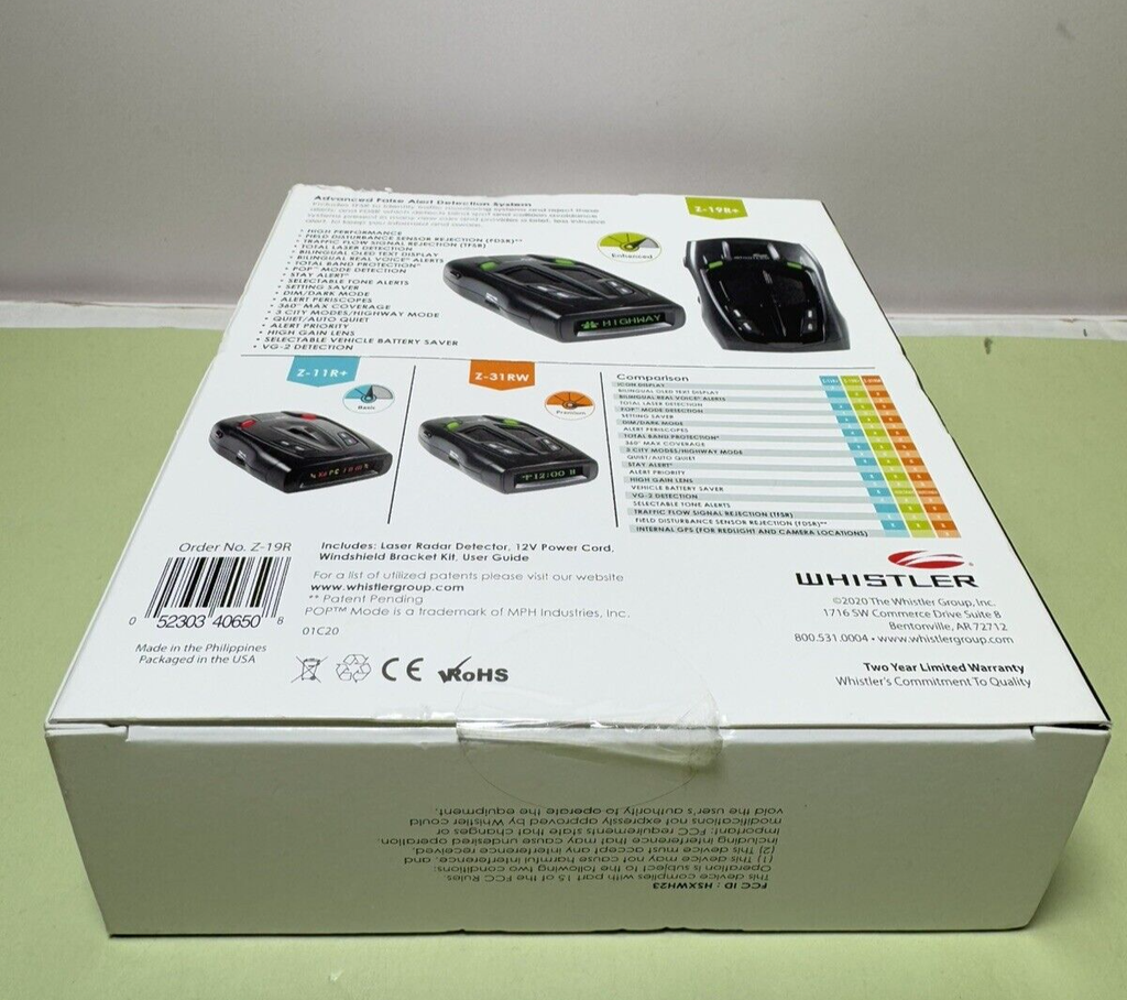WHISTLER HIGH PERFORMANCE RADAR LASER DETECTOR Z-19R+ (BILINGUAL) #2