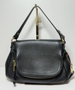 Tom Ford Women's Black Jennifer Medium Double Strap Leather Shoulder Bag purchase