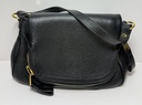Tom Ford Women's Black Jennifer Medium Double Strap Leather Shoulder Bag at best price