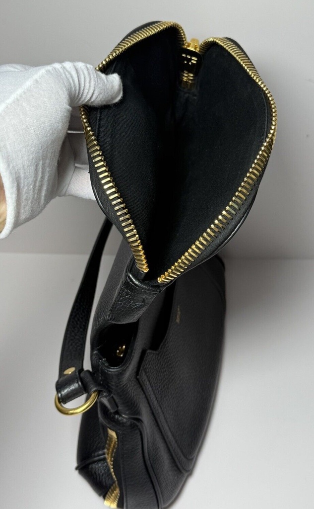 Tom Ford Women's Black Jennifer Medium Double Strap Leather Shoulder Bag #14