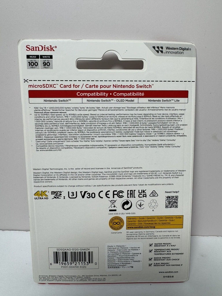 SanDisk 512GB Micro SD microSDXC Memory Card Nintendo Switch Pokemon Gengar #1