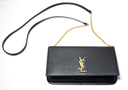 Saint Laurent Classic Monogram Phone Holder Shoulder Leather Black used