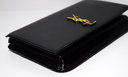 Saint Laurent Classic Monogram Phone Holder Shoulder Leather Black with delivery