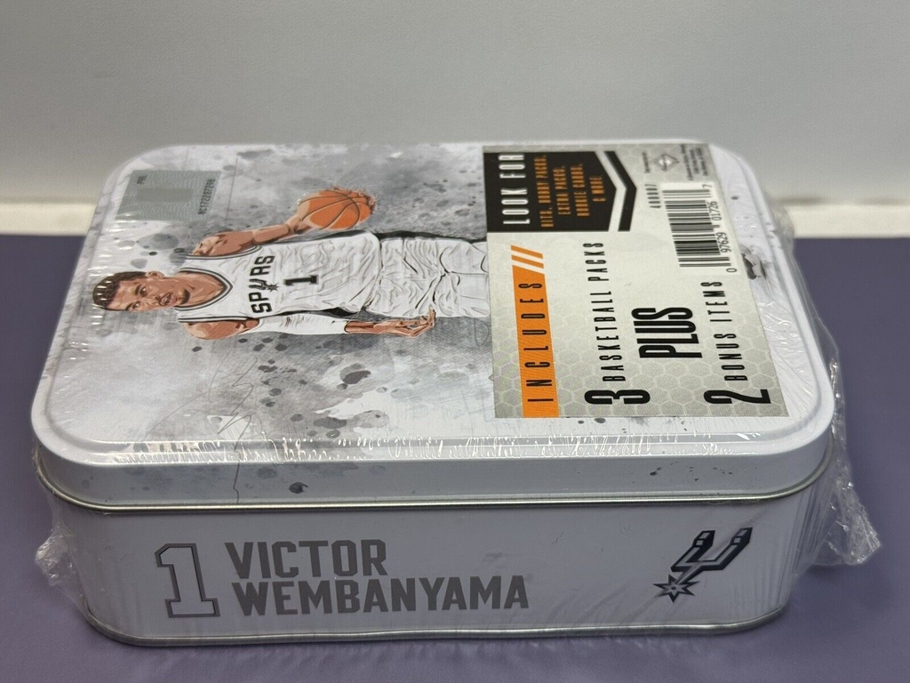 RARE Victor Wembanyama New Factory Sealed 2024 NBA Tin  3 Packs & 2 Bonus Items #2