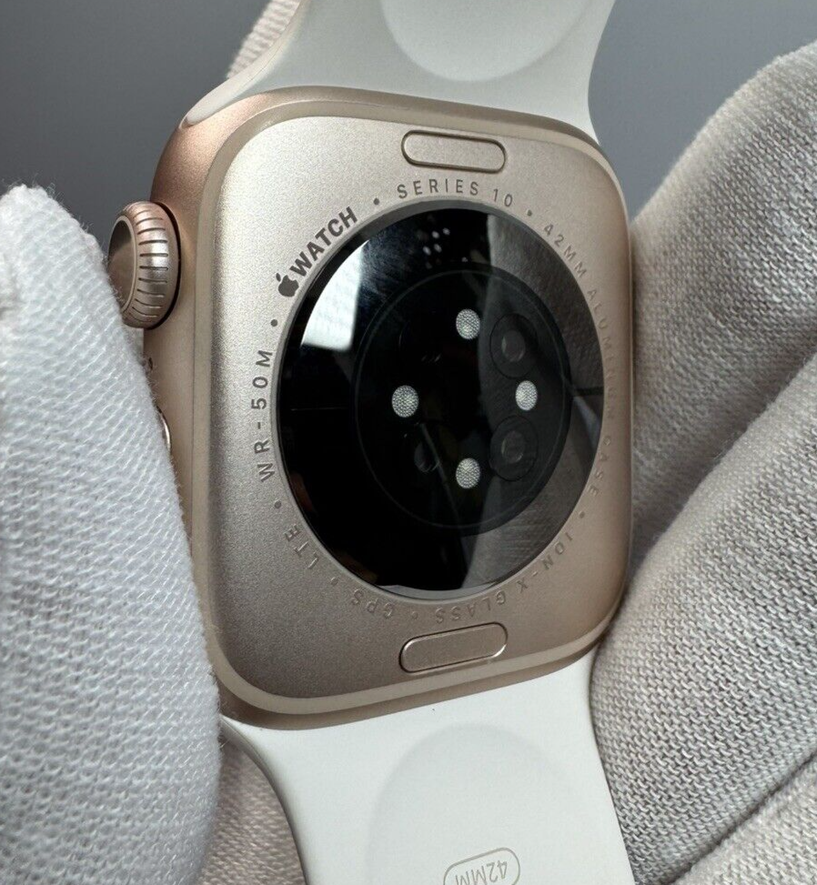 Apple Watch Series 10 42mm (A3001) Rose Gold GPS+Cellular w/ S/M Starlight Band #2