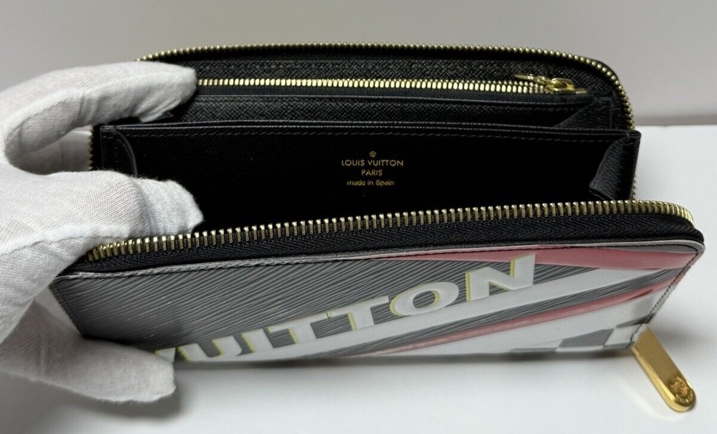 Louis Vuitton Limited Edition Epi Leather Race Print Zippy Wallet #4