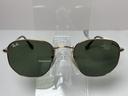 Ray-Ban Sunglasses RB3548 001/51 Gold Hexagonal Frames w/ Green Gradient Lenses used