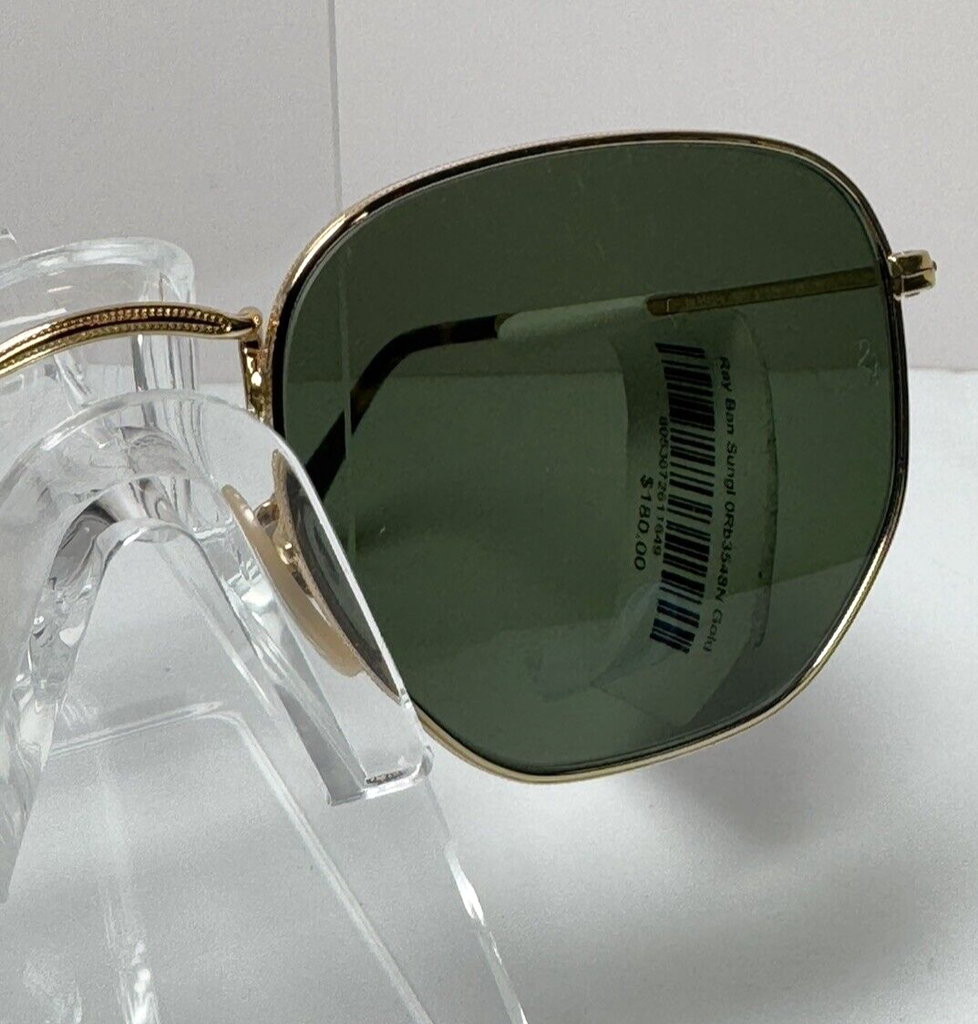 Ray-Ban Sunglasses RB3548 001/51 Gold Hexagonal Frames w/ Green Gradient Lenses #6