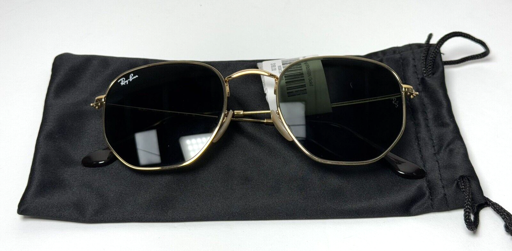 Ray-Ban Sunglasses RB3548 001/51 Gold Hexagonal Frames w/ Green Gradient Lenses #7