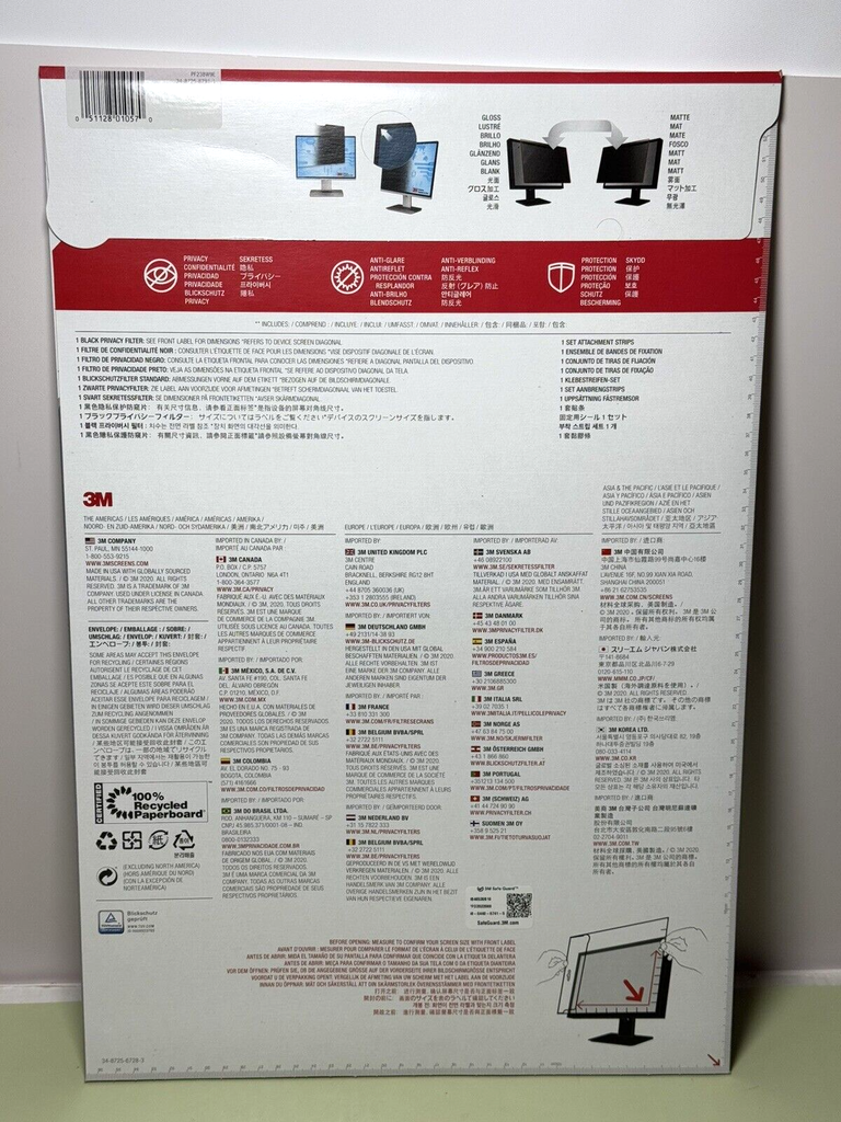 3M Privacy Filter for 23.8 inch Full Screen Monitor Magnetic Guard (PF238W9EM) #1