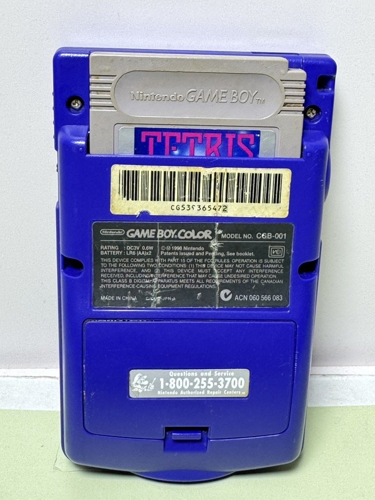 Nintendo Game Boy Color Grape Purple CGB-001 GBC w/ Tetris Game *Tested* #2