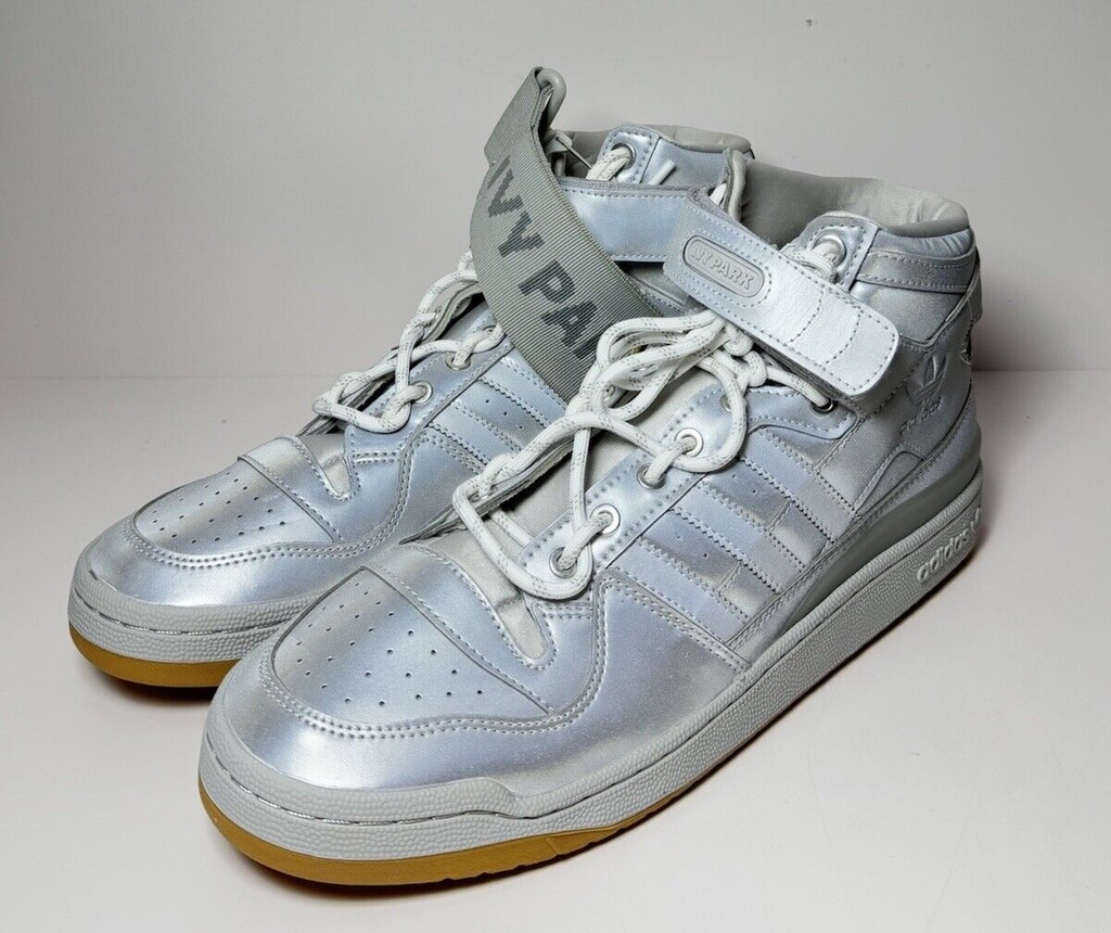 New Adidas Ivy Park Mid Icy Park Silver Metallic Leather GW2858 Size 13 #1