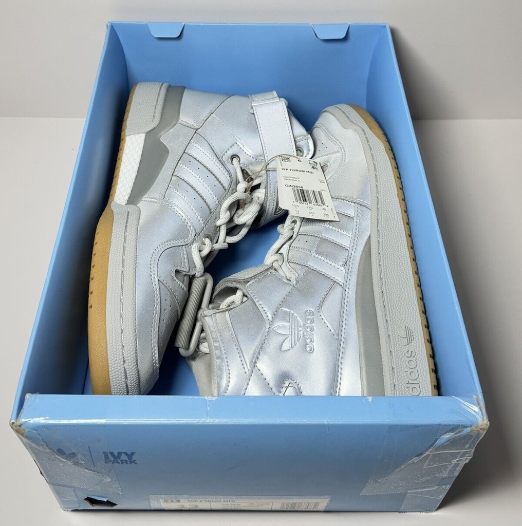 New Adidas Ivy Park Mid Icy Park Silver Metallic Leather GW2858 Size 13 #6