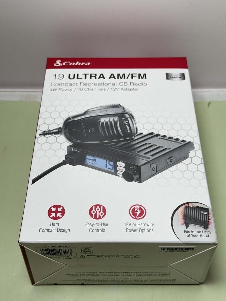 Cobra Dual Mode 19 Ultra AM/FM Compact CB Radio 4W Power 40 Channels NEW SEALED #2