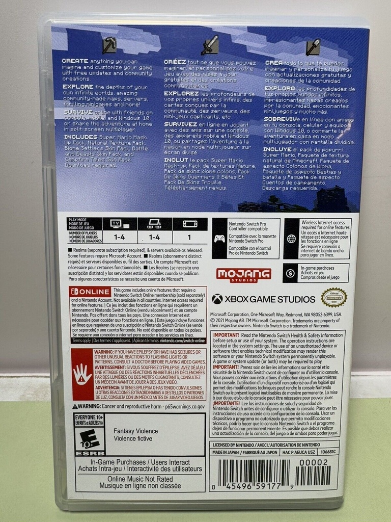 Minecraft - Nintendo Switch (Original Case & Cartridge) - *Tested and Works* #1
