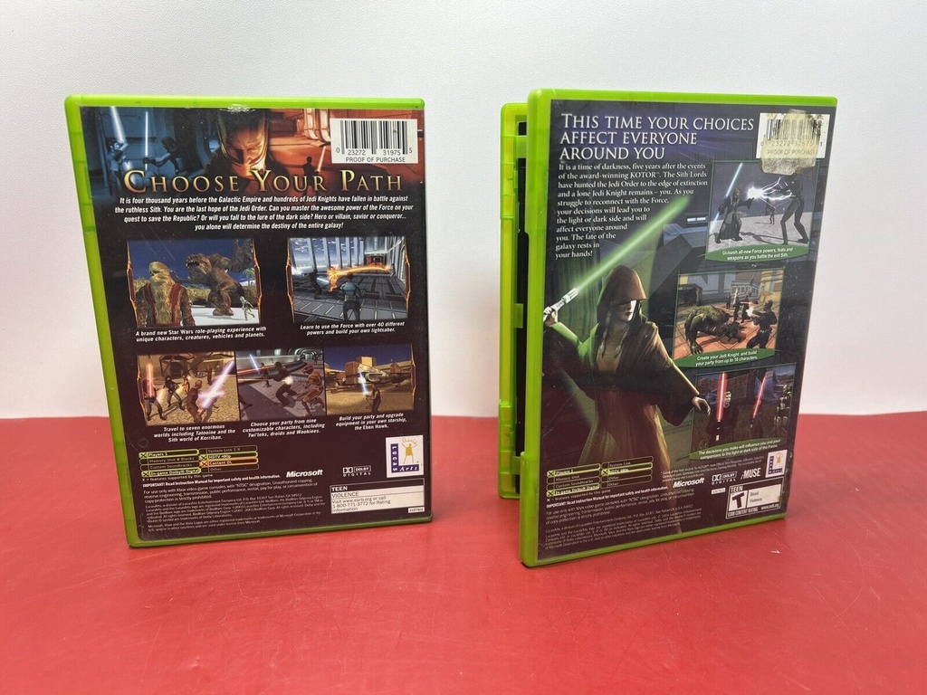 Star Wars Knights of the Old Republic + KOTOR 2 Sith Lords Xbox W/ Inserts! #1