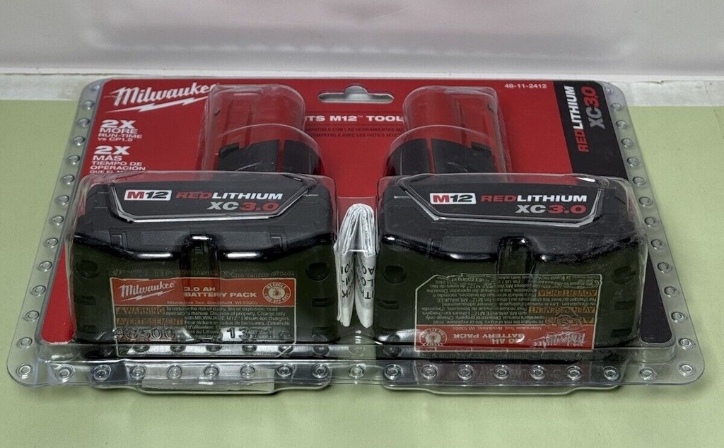 Milwaukee 48-11-2412 M12 12V 3.0Ah REDLITHIUM XC Compact Battery #3