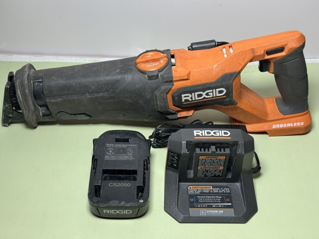 RIDGID Power Tool Combo Set - Reciprocating Saw, 2x Impact Driver, Charger, Bat #2