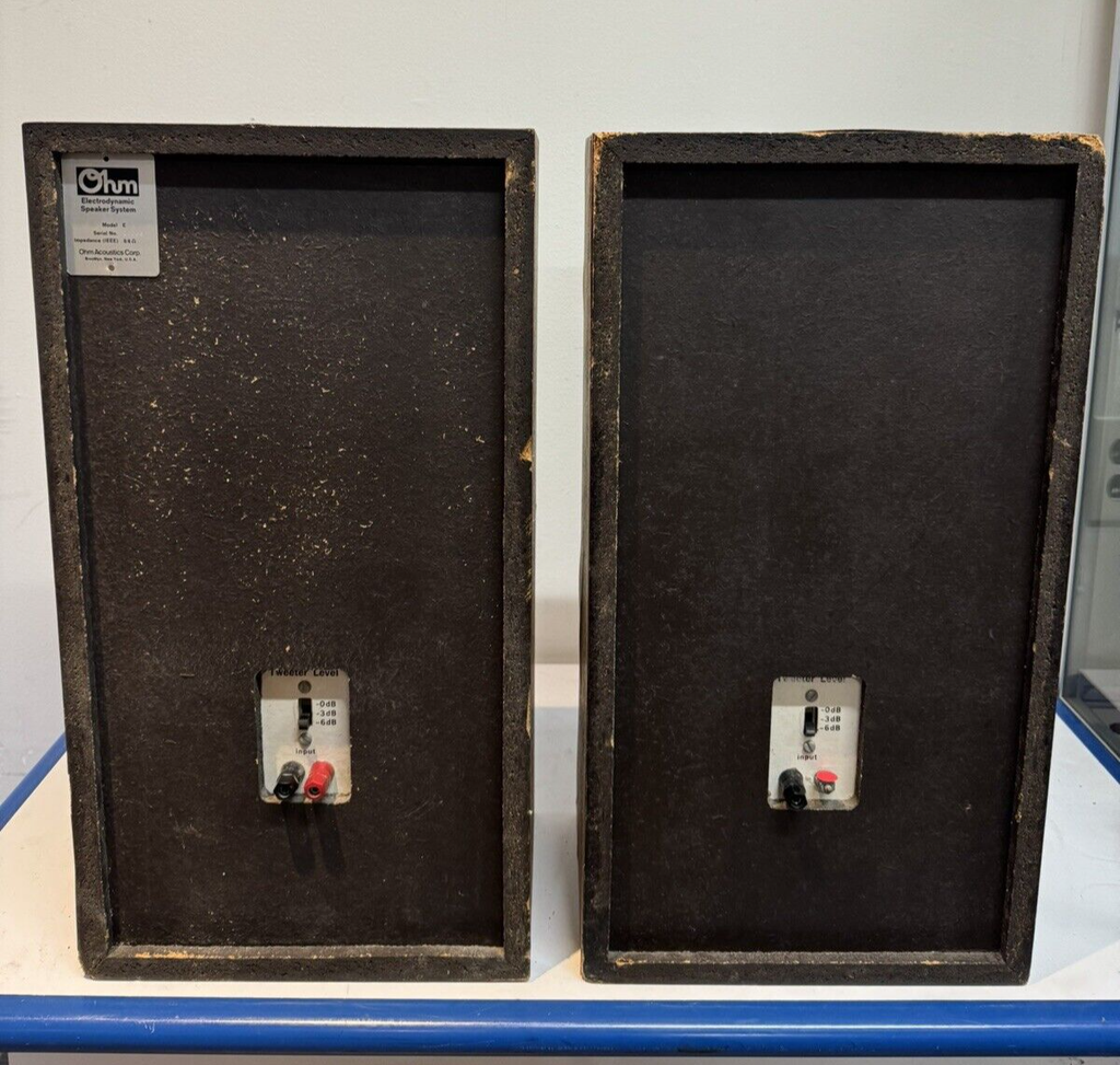 Pair of Vintage OHM Model E 2-Way Bookshelf Speakers - Tested (Great Sounding) #2