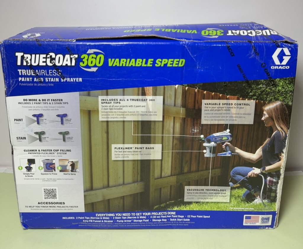 New Graco TrueCoat 360 VS Airless Paint Sprayer- 26D283 *Box Damaged* #1