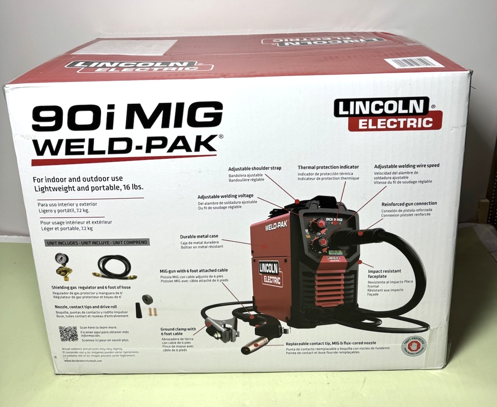 Lincoln ELECTRIC 90i MIG FLUX CORE WIRE FEED WELD PAK WELDER 120V K5256-1 NEW #1