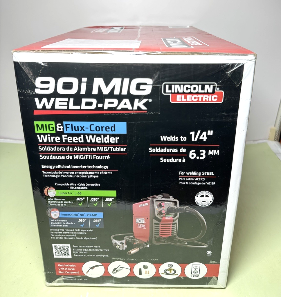 Lincoln ELECTRIC 90i MIG FLUX CORE WIRE FEED WELD PAK WELDER 120V K5256-1 NEW #2