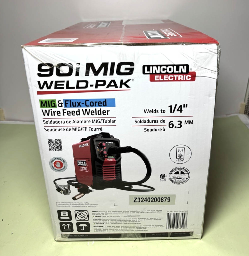 Lincoln ELECTRIC 90i MIG FLUX CORE WIRE FEED WELD PAK WELDER 120V K5256-1 NEW #3
