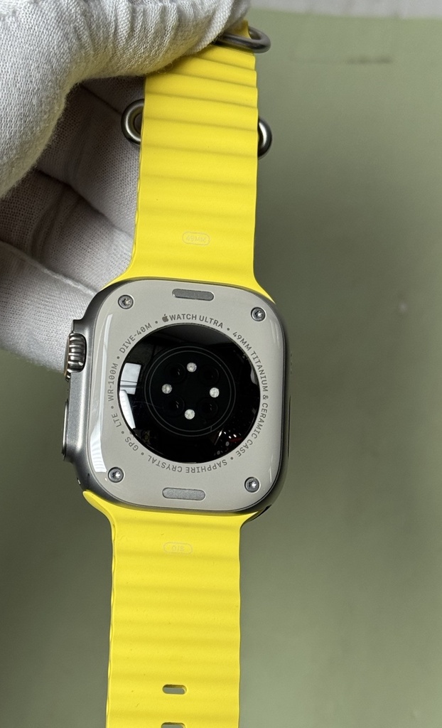 Apple Watch Ultra 49MM Titanium (GPS + Cellular) A2622- 1st Gen w yellow band #9