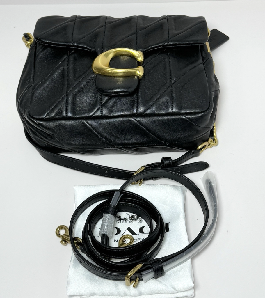 Coach CW629 Square Tabby 20 Nappa Leather Shoulder Bag Black -Unused #11