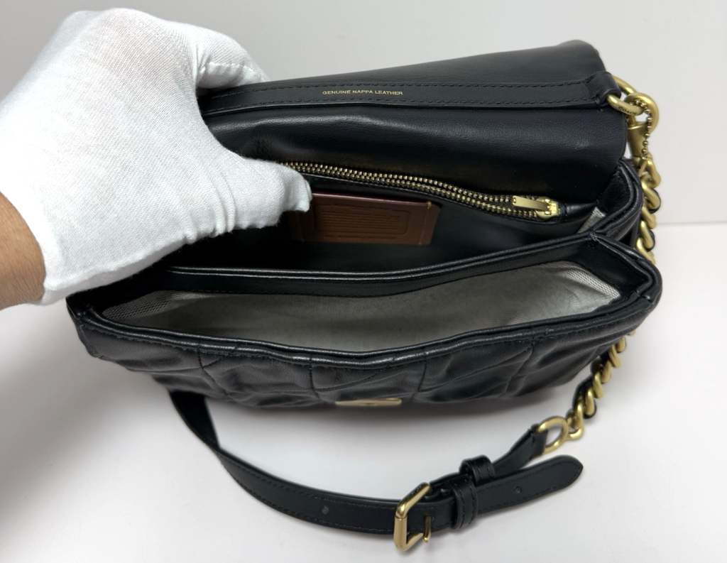 Coach CW629 Square Tabby 20 Nappa Leather Shoulder Bag Black -Unused #13