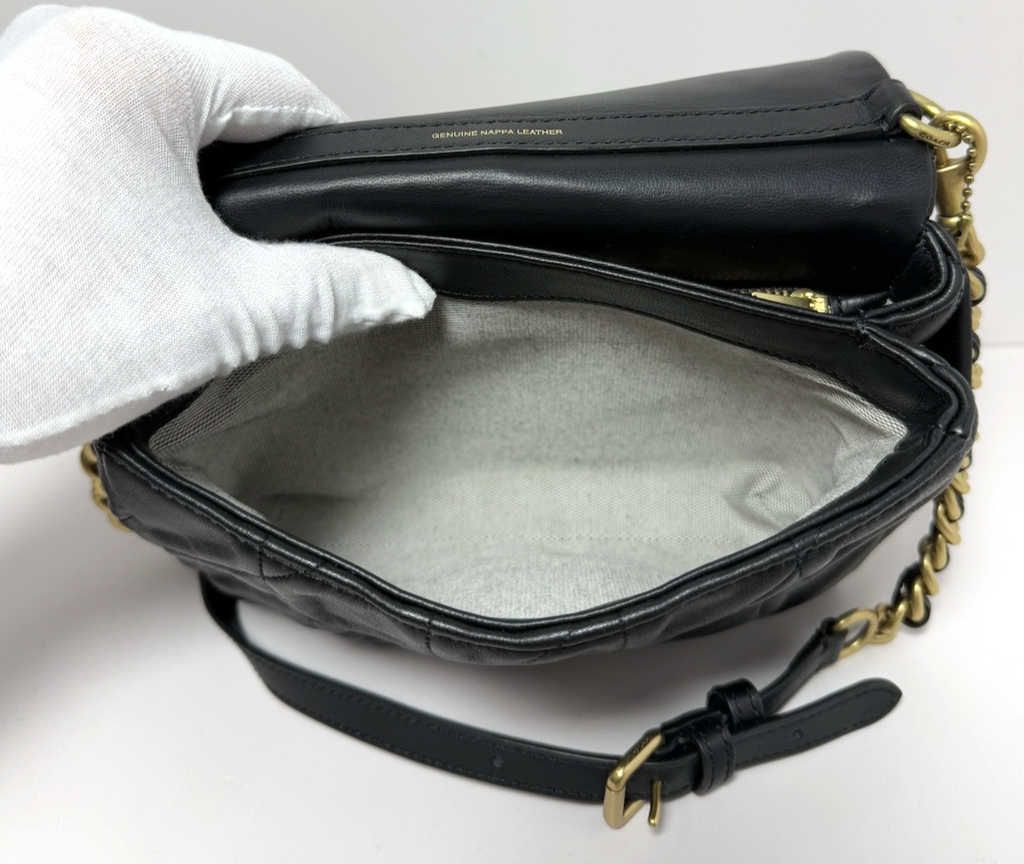 Coach CW629 Square Tabby 20 Nappa Leather Shoulder Bag Black -Unused #14