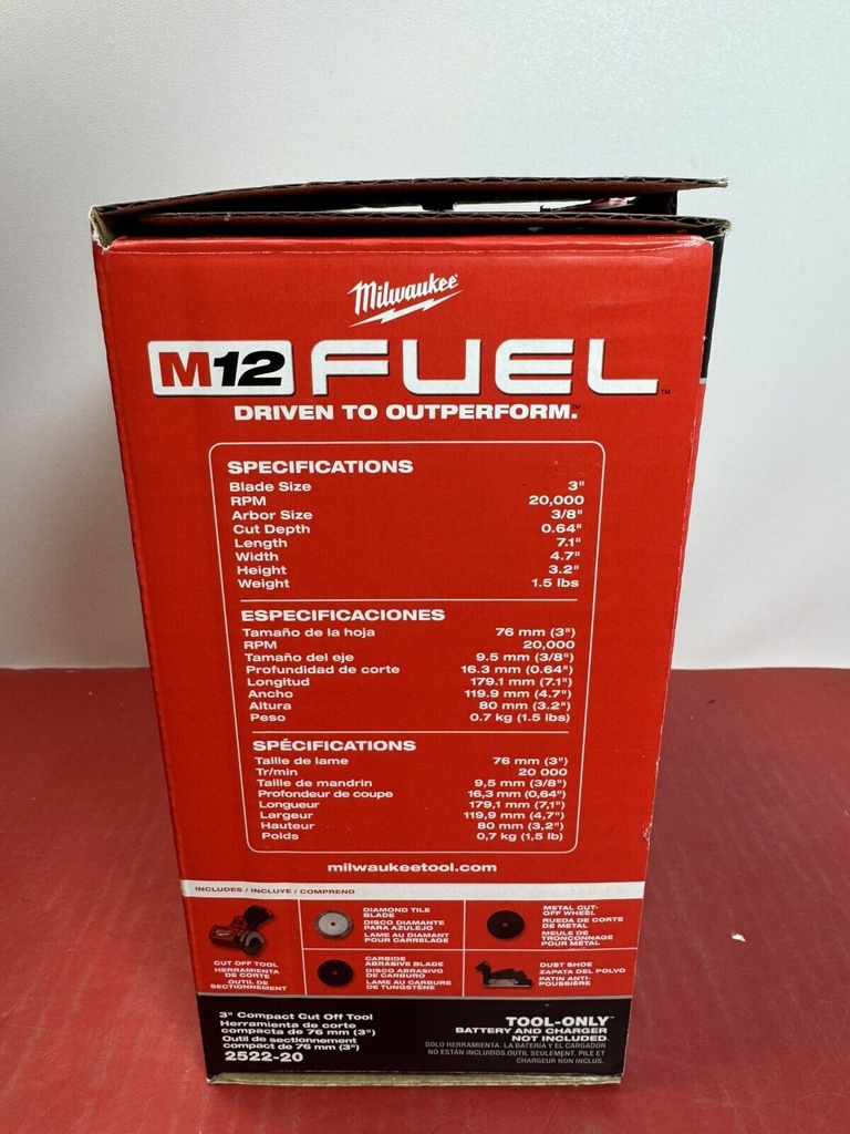 Milwaukee 2522-20 M12 12 Volt FUEL™ 3" Compact Cut Off Tool SEALED #1