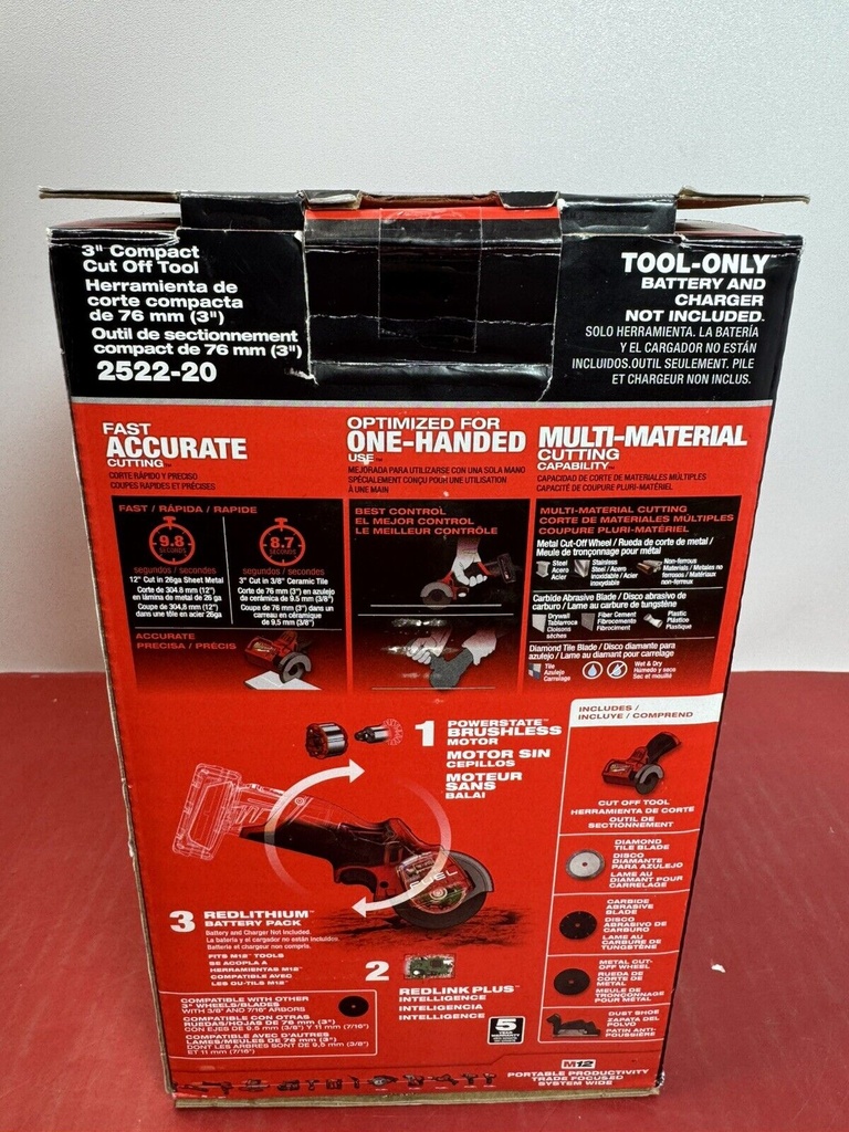 Milwaukee 2522-20 M12 12 Volt FUEL™ 3" Compact Cut Off Tool SEALED #2