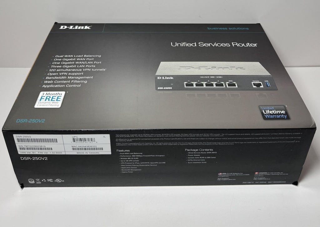 New D-Link DSR-250V2 Unified Services Router #3