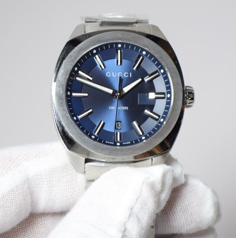 New Gucci GG2570 Dark Blue Dial Stainless Steel Watch YA142303 #10