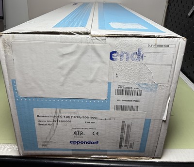 SEALED Eppendorf 4-pack Pipettes 0.5-10uL, 2-20uL yellow, 20-200uL, 100-1000 uL, #1
