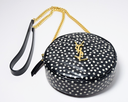 Saint Laurent YSL Black & White Round Quilted Polka-Dot Crossbody Bag buy