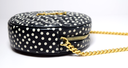 Saint Laurent YSL Black & White Round Quilted Polka-Dot Crossbody Bag in Boston