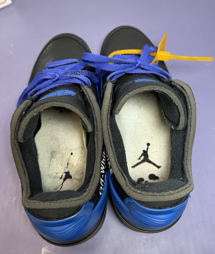 Size 9.5 - Off-White x Air Jordan 2 Retro SP Low Black Varsity Royal - Preowned #5