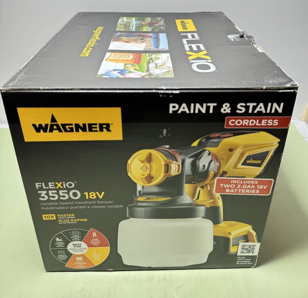 Wagner 2423466 FLEXiO 3550 18V Cordless Handheld HVLP Paint+Stain Paint Sprayer #1