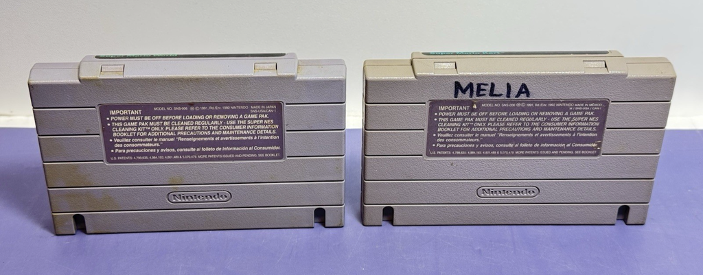 Super Nintendo SNES lot - Super Mario Kart & Super Mario World -Authentic Tested #1