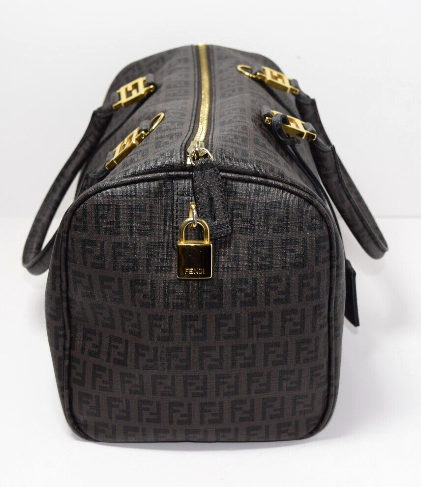 Fendi Zucchino Canvas Forever Bauletto Boston Bag #5