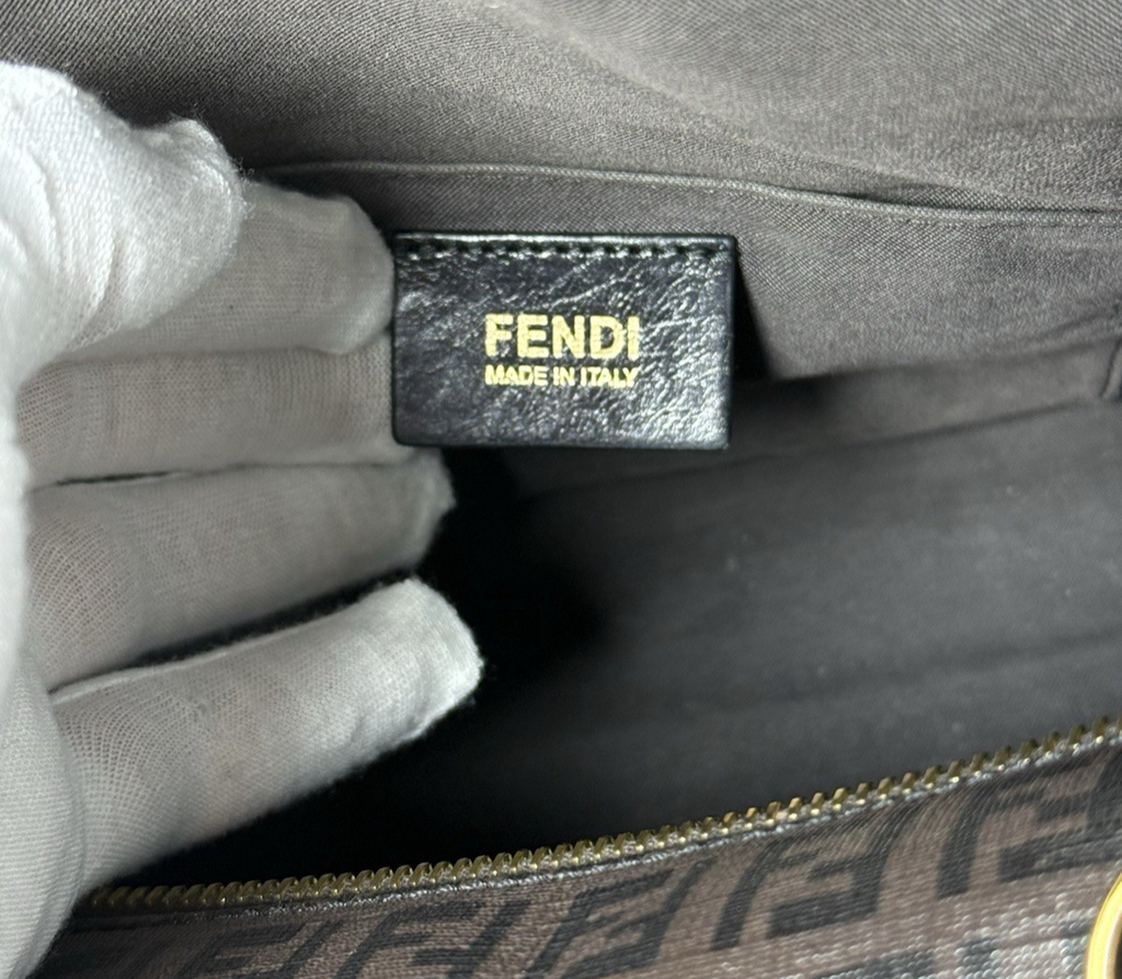 Fendi Zucchino Canvas Forever Bauletto Boston Bag #9