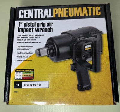 New Central Pneumatic 1 in Pistol Grip Air Impact Wrench Gun-62355 #4