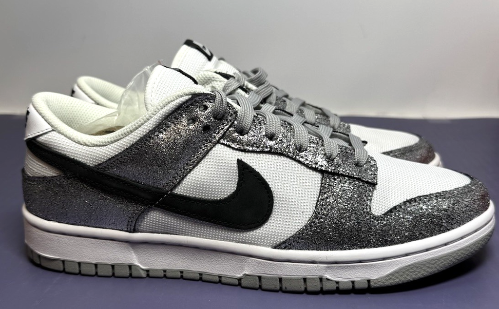 Nike Women's Dunk Low Metallic Silver Black White - DO5882-001 US Size 10.5W #1