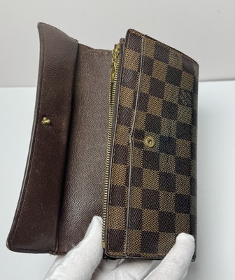 Louis Vuitton Damier Porte Feuille Sarah Long Bifold Wallet Brown-Fair condition #5